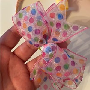 Polka dot rainbow bow